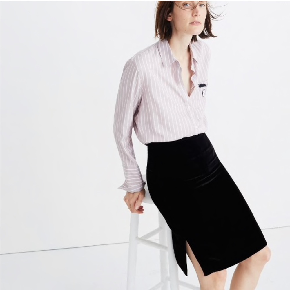 MADEWELL• Velvet pencil skirt
